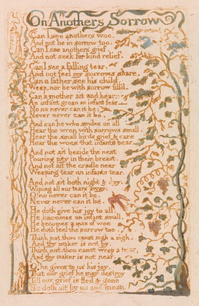 Over andermans verdriet, plaat 24 uit Songs of Innocence, 1789 door William Blake